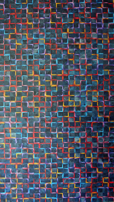 Construction in four positions and six colours on grey